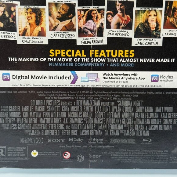 Saturday Night (Blu-ray + Digital) New Sealed Slip Cover Brand New Sealed - Picture 4 of 4
